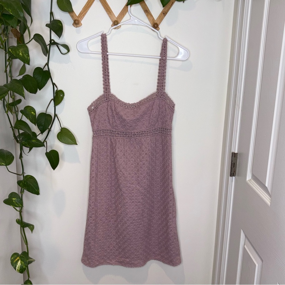 MAX STUDIO Eyelet Crochet Boho Dress